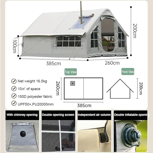 Carpa inflable 4-8 personas con bomba y chimenea miniatura 4