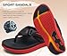 KuaiLu Mens Leather Flip Flops Men's Recovery Walking Sandals Orthopedic Thick Athletic Cushion Sport Slides for Man Outdoor Summer Beach Water Sandles with Comfortable Plantar Fasciitis Arch Support