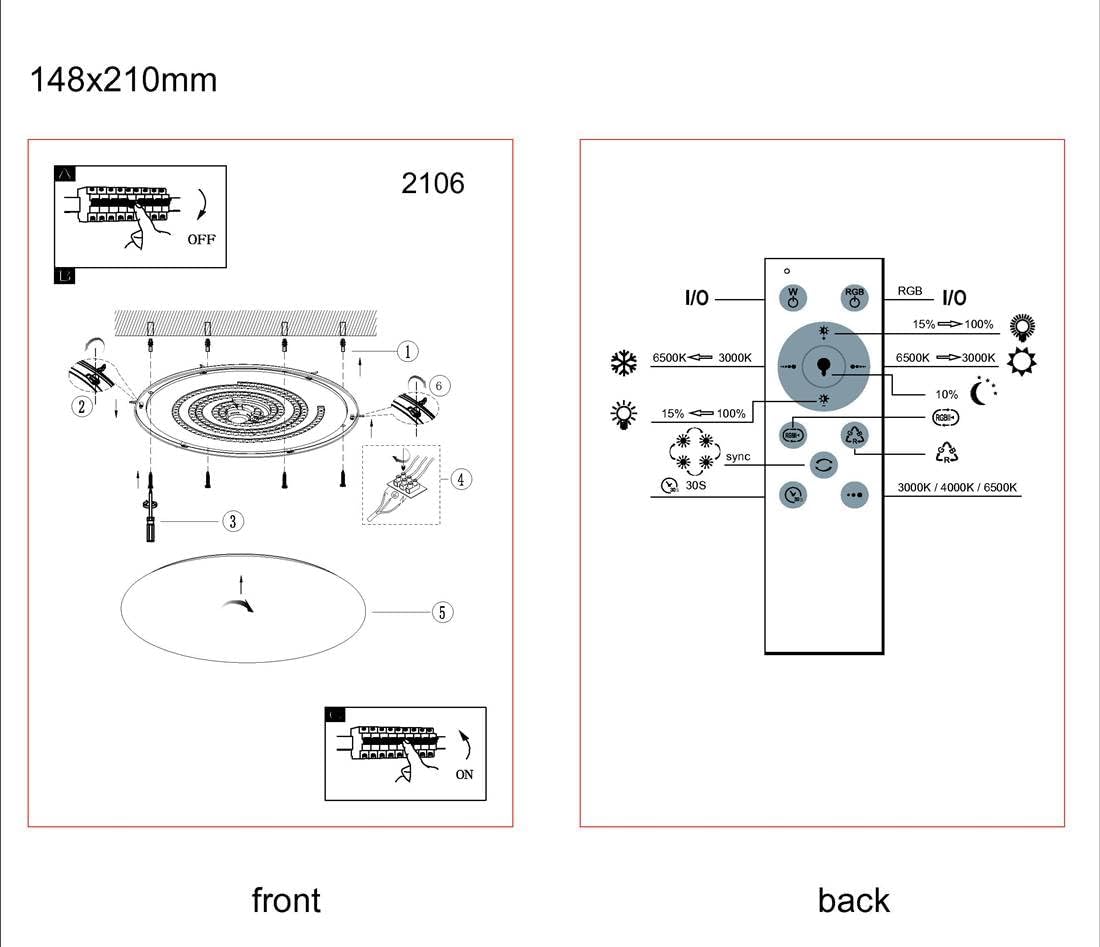 Rabalux 2106 Willie LED Ceiling Lamp installed in a modern living room