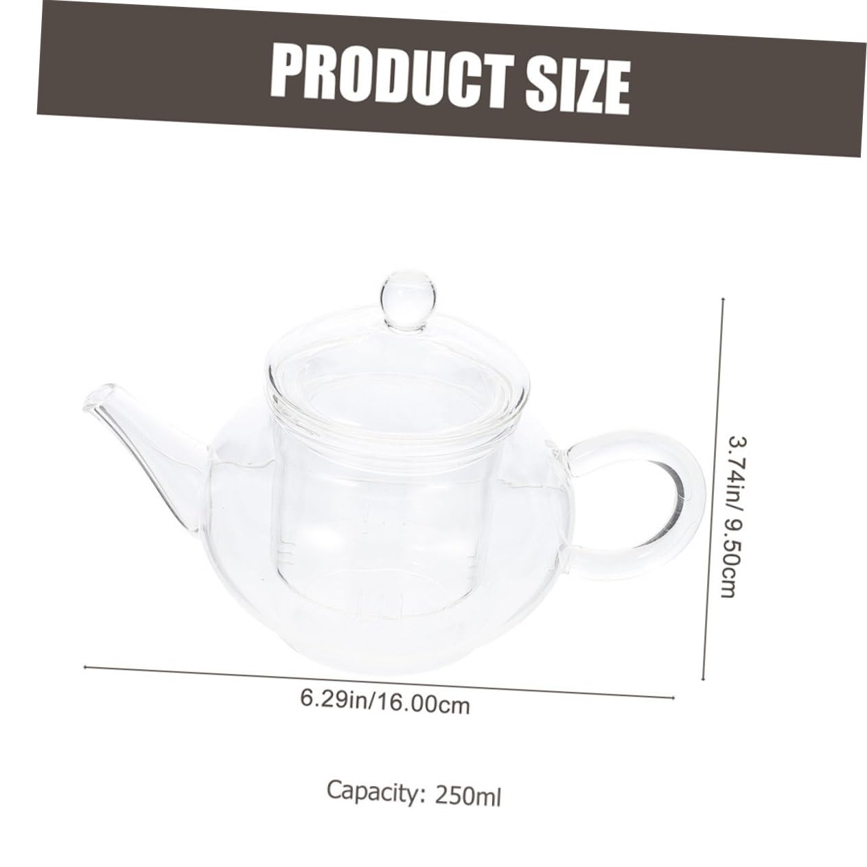 IMIKEYA Glas Teekanne mit Teesieb 2 Stück 250ml Dickwandig | Glas, Fein Verarbeitet und Robust, für Heißaufguss und Klare Zubereitung