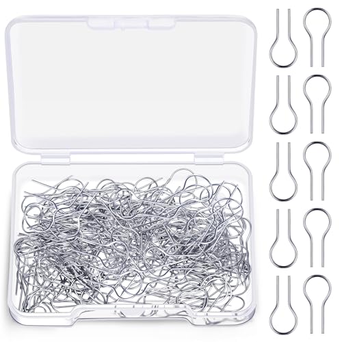XunYee 100 Pcs High Temperature Nichrome Wire Jump Rings with 1 Plastic Storage Box 0.3 x 0.7 inch R Hanging Burning Needle Nichrome Hooks for DIY Pendant, Ceramic Ornaments, Fusing in Glass