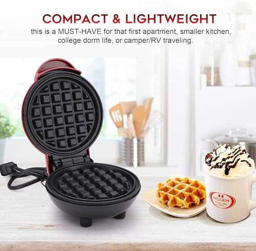 Image of Holstein Housewares Mini Waffle Maker Machine 3 in 1 Waffle Iron Home Appliances Kitchen Easy to Clean, 4 Inch, Perfect for Breakfast, Dessert, Sandwich, Pan Cakes, Other Snacks, Assorted - 350 Watts