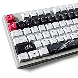 Hkfos XVX Japanese Keycaps- Premiun PBT White Keyboard Keycaps, Dye Sublimation Bow Keycap Set with Cherry Profile,134 Keys Keycap Suitable for 60% 65% 75% 80% 100% Layout Mechanical Keyboard