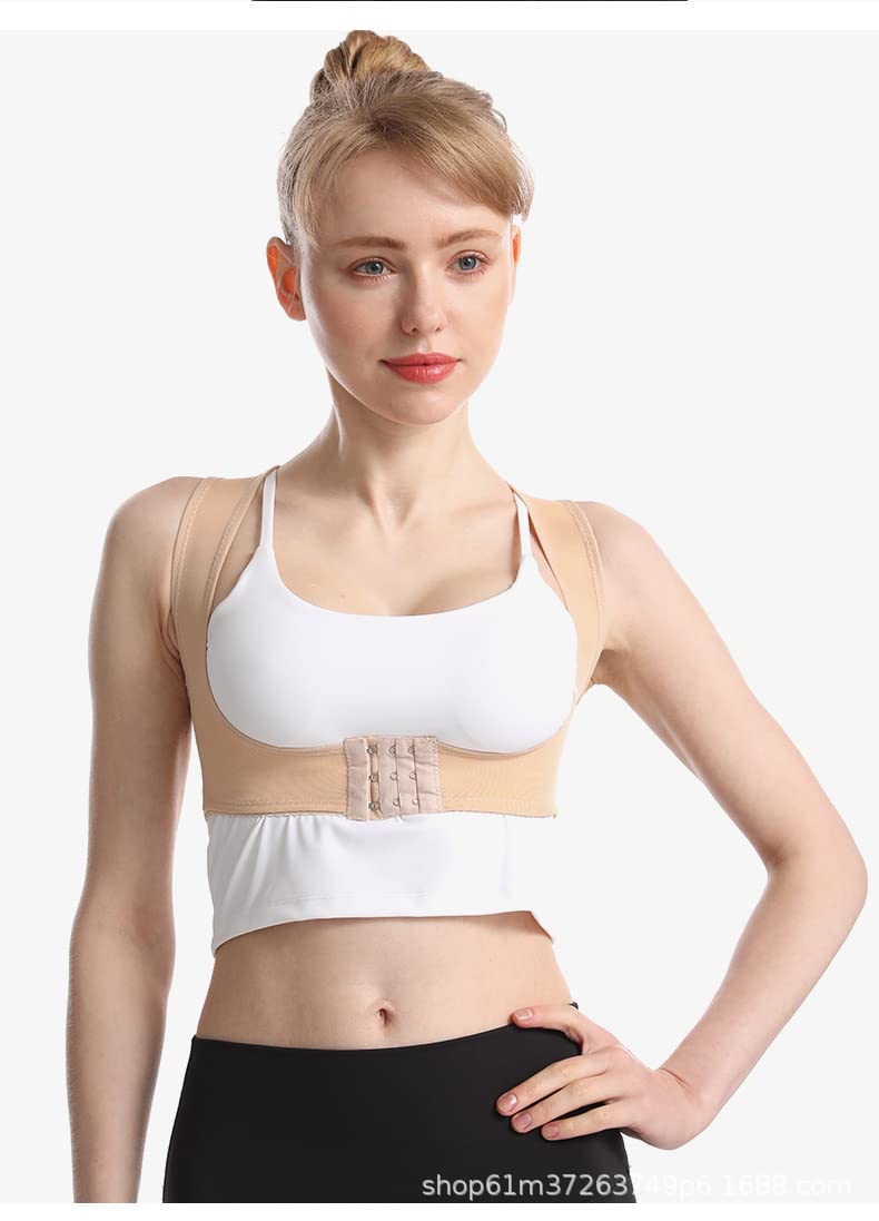 Corrector de postura para sentarse, cinturón de corrección antijorobado para sujetador para mujer, cinturón de corrección de postura jorobada, ayuda a mejorar la postura (Skin XL) caritativa