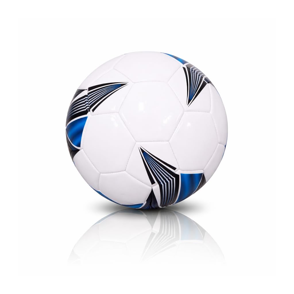 Item Name: Training Football | Size 3, Size 4 & Size 5 | Durable PU Football for Training, Practice & Kickabouts | White & Red or White & Blue | Supplied Deflated