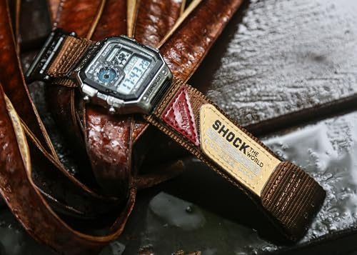 Image of Quick Release Watch Band Strap for Casio F-91W F-94W F-105W F-84W W-735H W-800H SGW-300H SGW-400H A158WA AE-1000W,18mm Leather Hook & Loop Casio strap