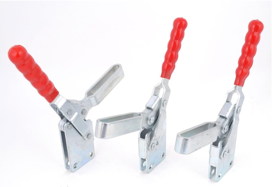 3 PCS Quickly Holding Red Plastic Covered Handle U Shaped Bar Vertical Toggle Clamp 340Kg 12270 (0e76d5466c5d6d07301845777f5018ec)