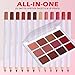 O'CHAIN 12 Colors Matte Lipstick Palette with 12 Lip Liners, All-in-One Professional Lip Makeup Kit, Long-Lasting Waterproof Velvet Lipstick Set, Complete Lip Liner & Lipstick Collection for Women ﻿