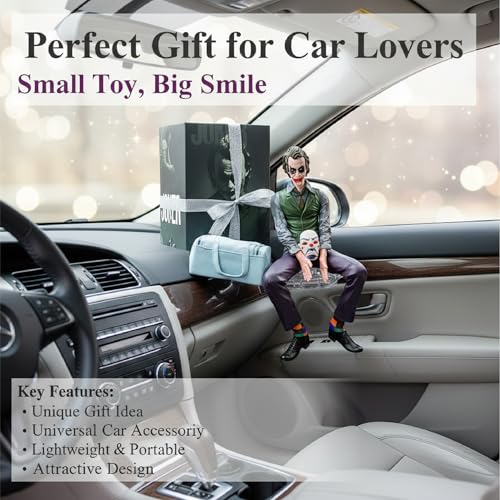 Image of OBEROI'S TRADERS Joker Car Dashboard Figurine Big Size | Villain Mask Idol for Car Interior Decoration | Premium Resin Showpiece for Home & Office | Anti-Slip Base (Big)