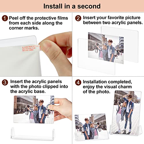 Boxalls 2 Pack Picture Frames 8X10 With Clear Base Stand, Acrylic Photo Frame Frameless For Desk Display Decoration(Horizontal + Vertical) #TOP4