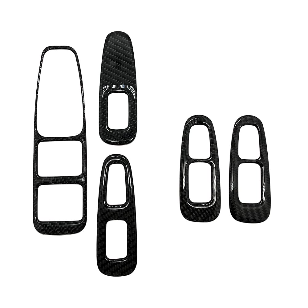 YOUTOOCAR Real Carbon Fiber Window Panel Switch Covers Car Side Window Door Lock Switch Cover Panel Trim for Kia Stinger 2018-2022 Accessories
