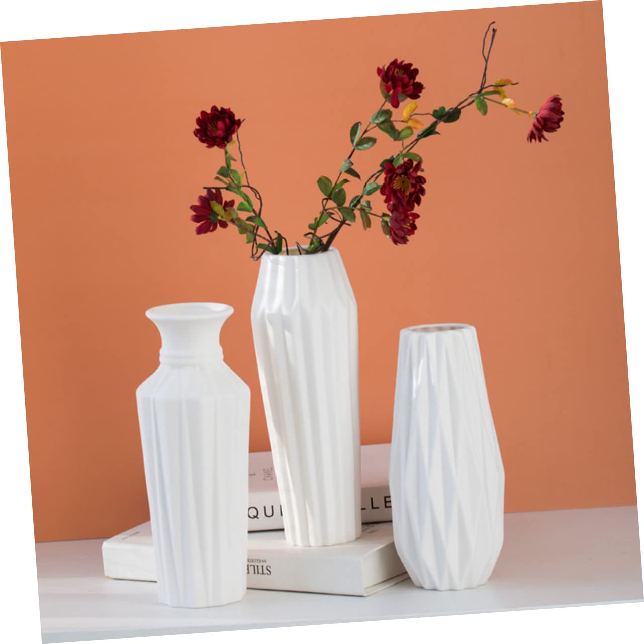 Cabilock 3-teiliges Keramik-blumenvasen-Set Schlichtes Design Tischdekoration Vase Für Zuhause Getrockneter Blumenarrangementtopf