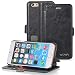 iPhone 6 Plus Wallet Case - VENA [vFolio] Slim Fit Faux Leather Vintage Flip Stand Wallet Case with Card Slots for iPhone 6 Plus (5.5") - Black