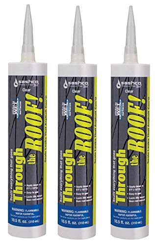 12-Pack of 10.5 oz Sashco 14010 Clear Through The ROOF! Ultra-Elastic Sealant