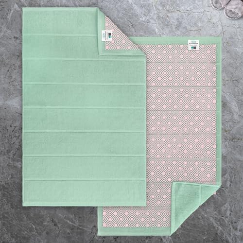 VOOVA & MOVAS 2���p�b�N �R�b�g���o�X�}�b�g�^�I���AL 50.8cmx83.8 cm ���� 1020gsm �e���[�N���X - �z�e���X�^�C�� ���z���� ����\ �m���X���b�v ���O �����̏��p �\�t�g �~���g �t�b�g�^�I�� �z�[���o�X�p