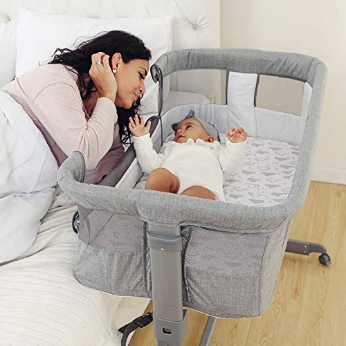 ronbei bc102 bedside bassinet baby crib sleeper adjustable portable