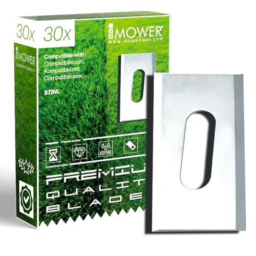 Idea Mower Cuchillas de Repuesto para Robot cortacésped Premium, Compatible con Stihl iMOW | Paquete de 30 Cuchillas | Cuchillos de Larga duración Resistentes a la Intemperie