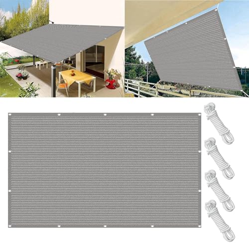 Voile d'ombrage rectangulaire gris clair 1.8x10m avec oeillets
