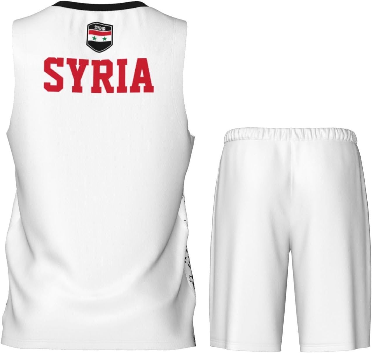 Syria Flag Grain (3) Basketball Jersey Uniform Suit for Men Adults Training Athletic Set