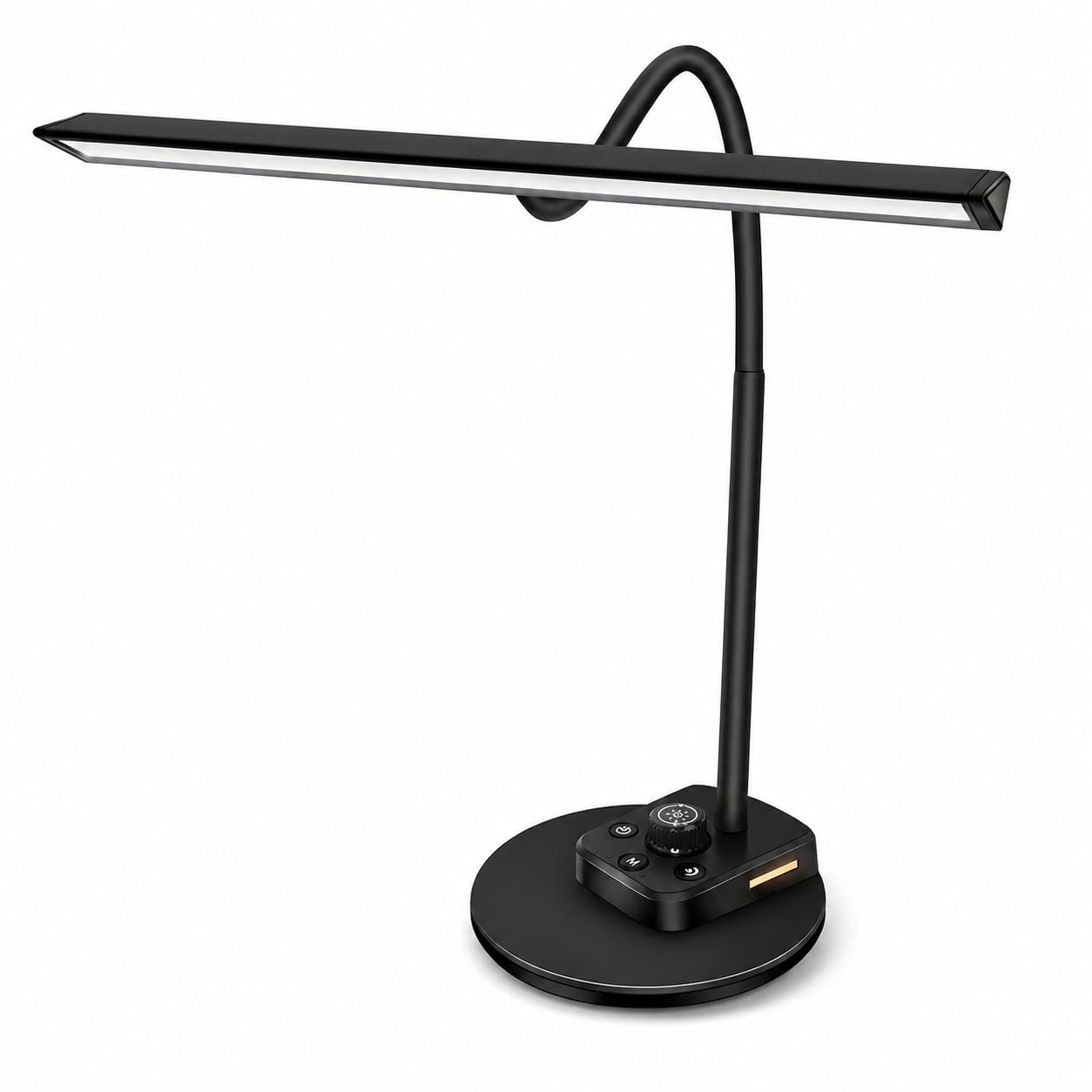 Luz de piano para pianos grandes y verticales, lámpara LED regulable con 5 modos, carga USB, temporizador de apagado automático, diseño de cuello de cisne ajustable, perfecto para músicos