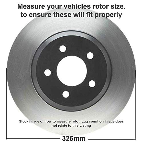 Image of Detroit Axle - Front Brake Kit for Ford Explorer Flex Taurus Lincoln MKT | MKS, Drilled & Slotted Disc Brake Rotors Ceramic Brake Pads w /Hardware Replacement [12.80 inch Rotors]