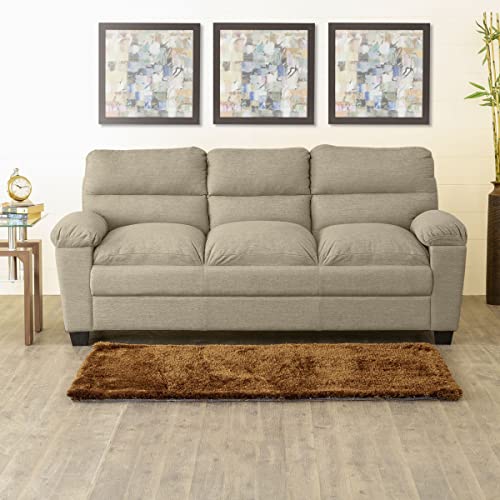 Image of Home Centre Helios Scott NXT Beige Pinewood 3 Seater Sofa - 189cm
