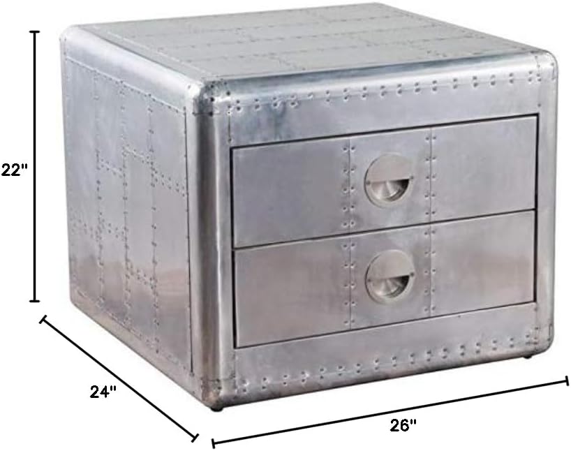 NauticalMart Aviator Side Table in Aluminium Metal Finished