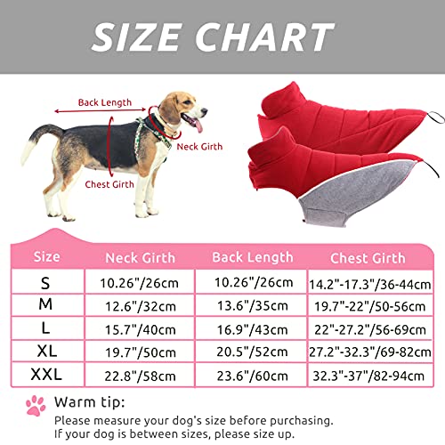 Sawmong Dog Jacket Windproof Dog Winter Coat Reversible Pet Clothes Dog Cold Weather Coats With Reflective Strips Warm Double-Layer Fleece Dog Apparel For Small Medium Large Dogs #TOP4