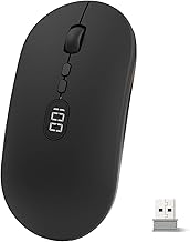 MAGIC-REFINER Wireless Computer Mouse for Laptop with Battery Level Visible, 2.4G Portable Ultra Slim USB Mouse, Silent Click Laptop Mouse 1600 DPI for Windows/Mac/PC/Notebook/MacBook/ipad