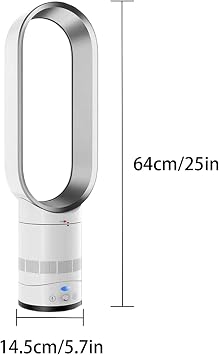 Bladeless Tower Fan, 22 Inch Quiet Oscillating Fan with Remote Control, 8 Speeds, 9H Timer, LED Display, Easy to Clean, Floor Fan