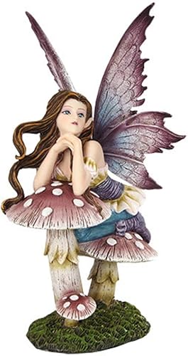 Figura de hada de Fairyland rosa de 525 pulgadas inclinada sobre seta