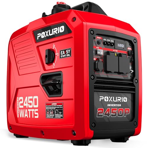 Image of 2450 Watt Inverter Generator, 120V Gas Powered Generator Super Quiet, RV Ready /EPA for RV, Camping and Home,Red