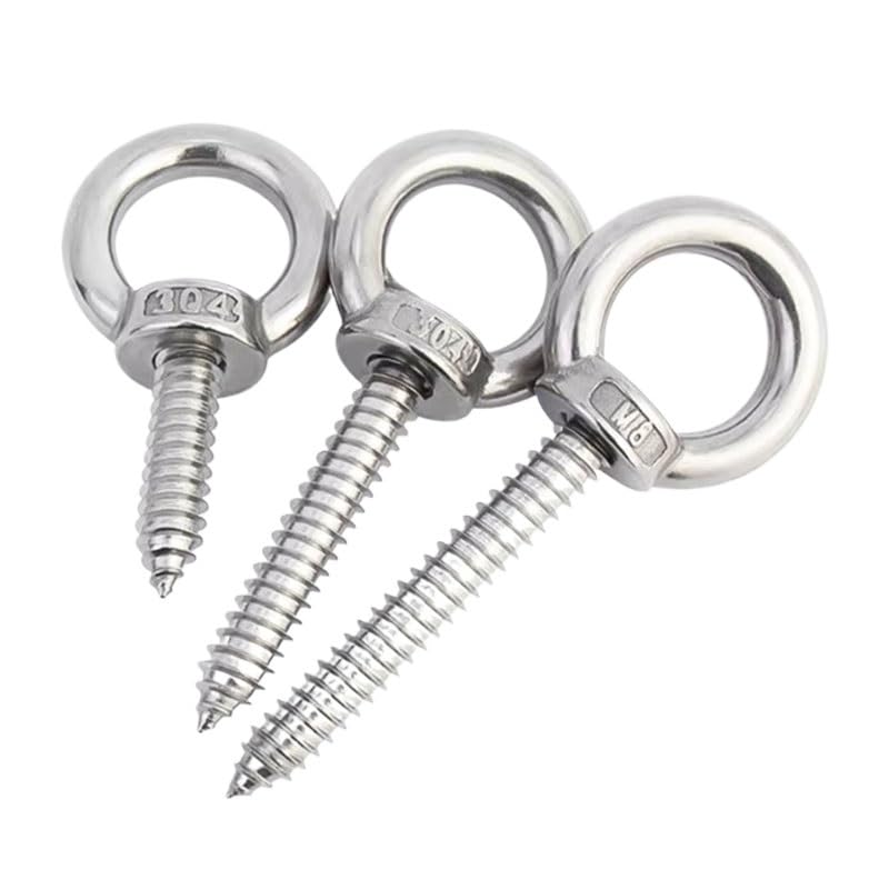 Cáncamo con tuerca, Anillo de hombro Pernos de ojo M4M5M6M8 Anillo de suspensión de acero inoxidable 304 Tornillos autorroscantes con ganchos de anillo redondo Anillo de ojo de oveja autoperforante(M8