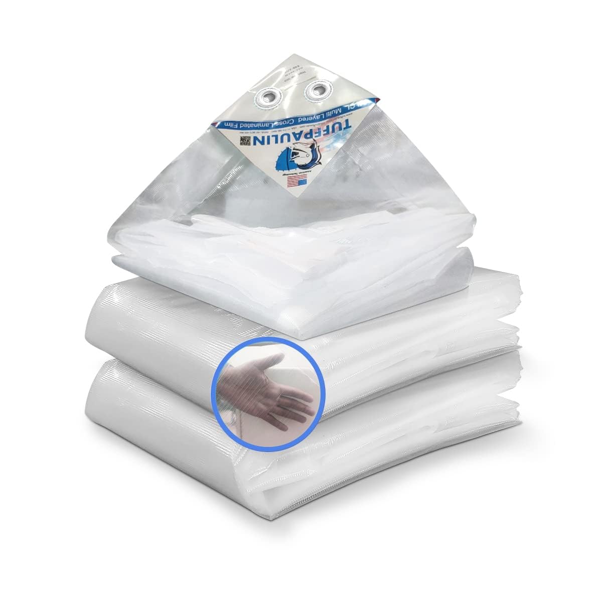Tuffpaulin 12FT X 2FT 150 GSM Natural Tarpaulin Sheet | Waterproof Tirpal | Tarpaulin Tirpal Tadpatri Tharpai Thadika Mulching Sheet, UV Resistant, Waterproof, 6 Layer 3D Rib Technology, Tarp-image-8