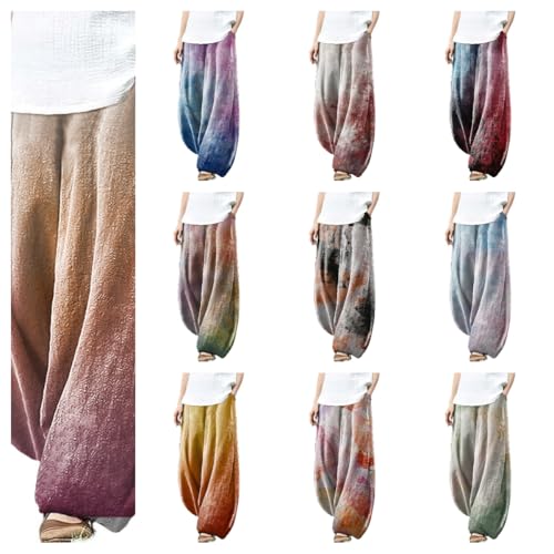 Palazzo Pants Rainbow Lounge Baggy Dress Pants for Women 2024 High Elastic Waist Plus Size Hiking Pants Women2