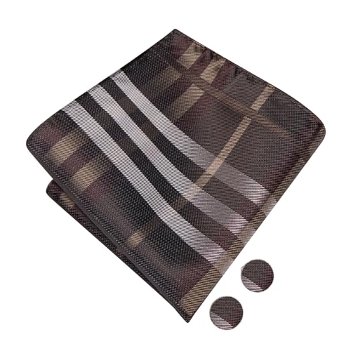Image of Hi-Tie Bow Ties for Men Pre-Tied Pocket Square with Cufflinks Mens Bowtie Sets for Wedding Formal Party
