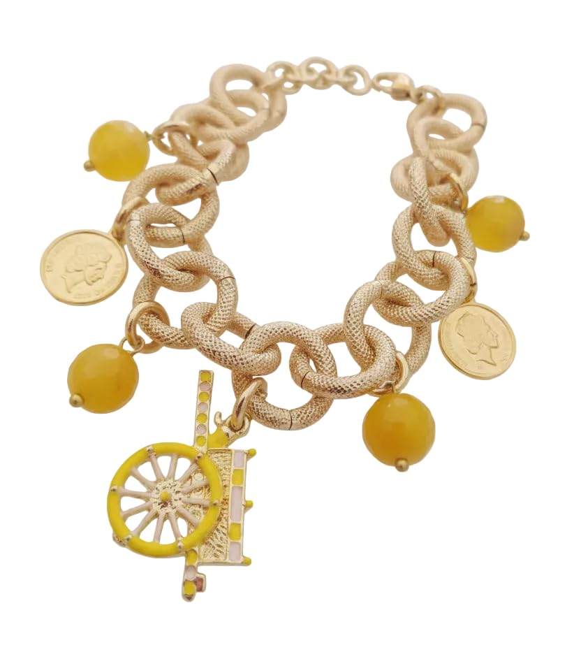 Bracelet sicilien oeil de chat et sa breloque traditionnelle, le cadeau idéal