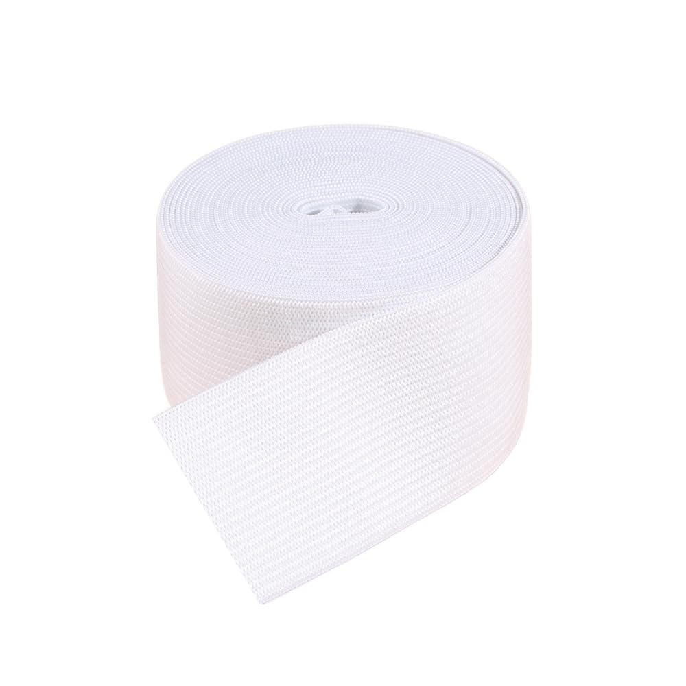 40mm Wide Elastic Band for Sewing Knit Stretch Elastic Spools 5 Yards White Elastic Cord for Waistbands Pants Clothe and Crafts DIY, High Elasticity