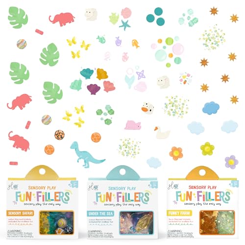 Image of Glo Pals Fun Fillers 3 Pack Sensory Play Accessories - Sensory and Mini Toys for Kids - Bulk Party and Little Toys for Sensory Bins, Gift Bag Stuffers, and Party Favors - Zoo Crew