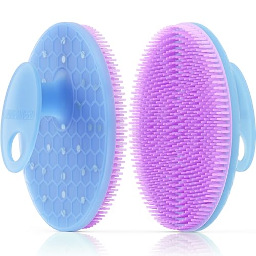 INNERNEED Magnetic Silicone Body Scrubber for Shower – Soft, Hygienic Exfoliating Body Brush with Magnetic Core for Daily Cleansing, Circulation & Skin Vitality (Purple)