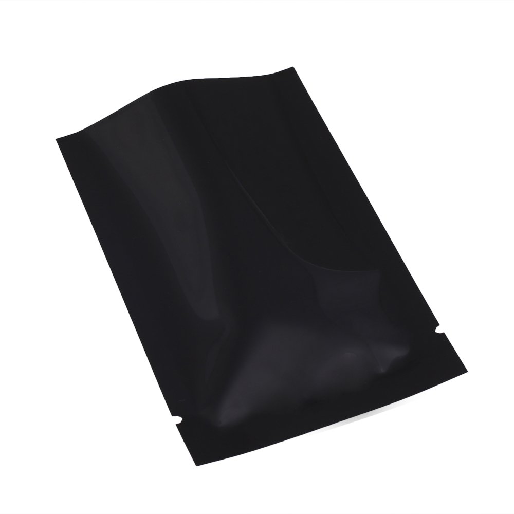 QQ Studio200PCS Glossy Mirror Black Metallic Foil Mylar Open Top Bags 6x9cm (2.3x3.5")