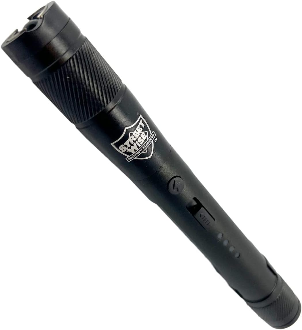 Streetwise Heavy Duty Aluminum Stun Gun Flashlight for Self Defense - Rechargeable LED Flashlight Stun Gun 84,000,000