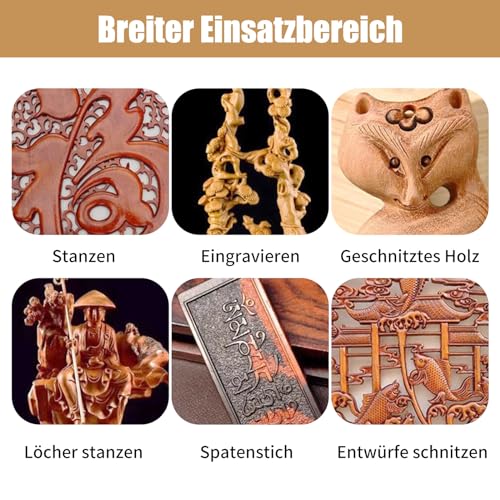 4 Stück Holz Meißel Set, Stechbeitel Rund Gebogen Hohlbeitel Werkzeuge Set, CR-V Stahl halbkreisförmige Kante 8mm(5/16)/12mm(1/2)/18mm(3/4)/24mm(1) für DIY Kunsthandwerk (Innenkante)