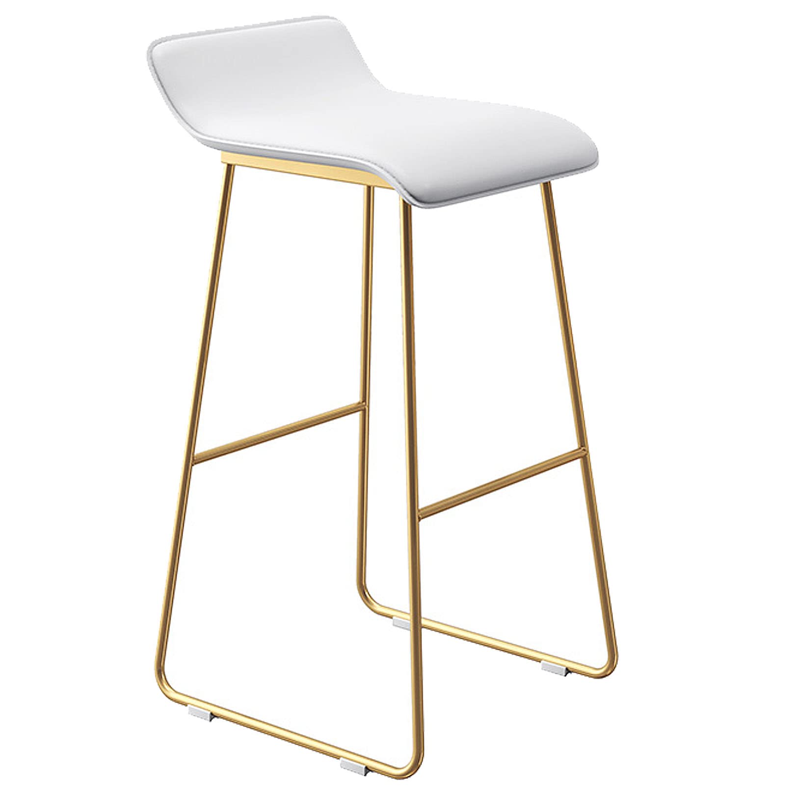 Tabouret de bar industriel rembourré en cuir blanc haute résistance 300 LB