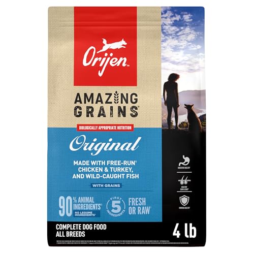 ORIJEN Amazing Grains High Protein Dry Dog Food Original Recipe 4lb Bag