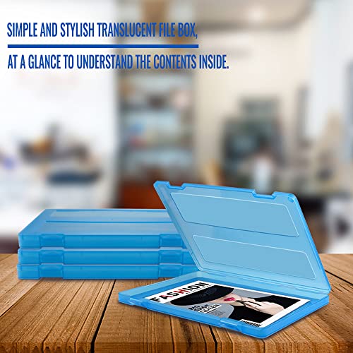 Leonbach 2 Pack A4 Plastic Paper Organizer, Magazine Case Paper Holder Case Photo Containers A4 Document Case File Box Printer Paper Storage Container (Blue) #TOP6