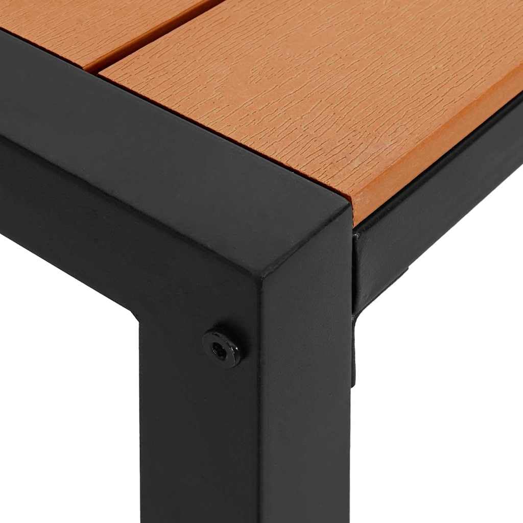 Banco de jardín marrón 100 x 28 x 45 cm, de acero, resistente a la intemperie, para terrazas, jardines y balcones con estructura de metal estable
