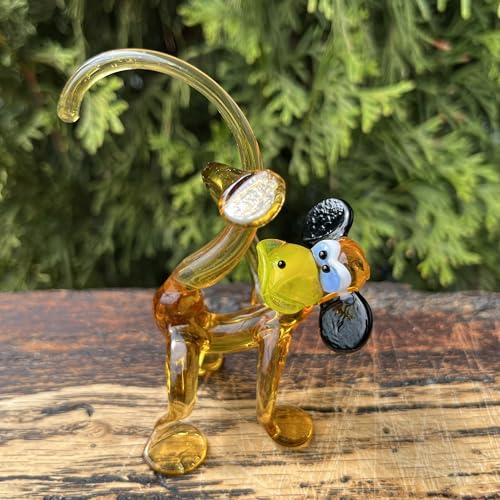 Handcrafted Yellow Glass Monkey Figurine – Whimsical Mini Animal Decoration – Unique Blown Glass Paperweight – Perfect Gift for Animal Enthusiasts - Image 9