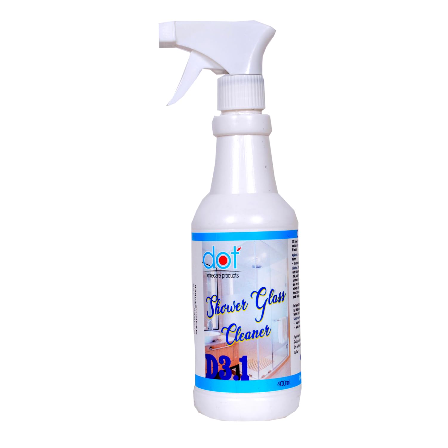 DOT Homecare Products Shower Glass Cleaner For Bathroom 400ml | Remove Heavy & Tough Limescale | Salt And Hard Water Marks | Shower Door Bottom Stains | All Types Of Glass Surfaces
