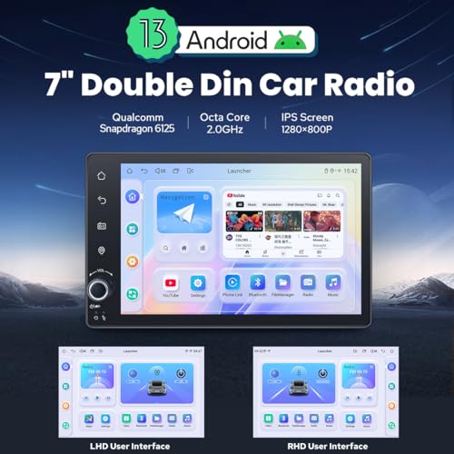 Radio para auto Joying 7 pulgadas Android 13 Doble Din miniatura 2